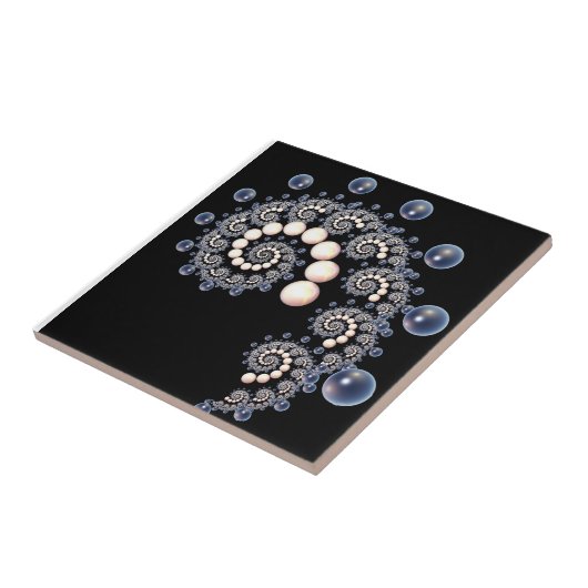 Elfenbein und Blaupearl Spiral Keramik Tiles Fliese (Seite)