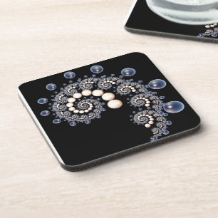 Elfenbein und Blaupearl Spiral Untersetzer
