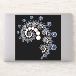 Elfenbein und Blaupearl Spiral Vinyl Sticker