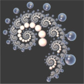 Elfenbein und Blaupearl Spiral Vinyl Sticker (Vorderseite)