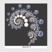 Elfenbein und Blaupearl Spiral Vinyl Sticker (Blatt)