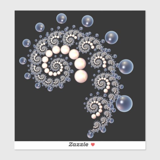 Elfenbein und Blaupearl Spiral Vinyl Sticker (Blatt)