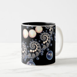 Elfenbein und Blaupearl Spiral Zwei Tone Tasse