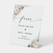 Elfenbein und Blue Boho Brautparty bevorzugen Unte Sockelschild (Vorderseite)