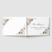 Elfenbein und Blue Boho Floral Wedding Gästebuch (Voll)