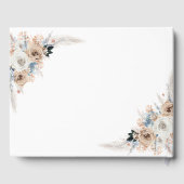 Elfenbein und Blue Boho Floral Wedding Gästebuch (Rückseite)