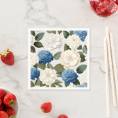 Elfenbein und Blue Hydrangea Serviette (Beispiel)