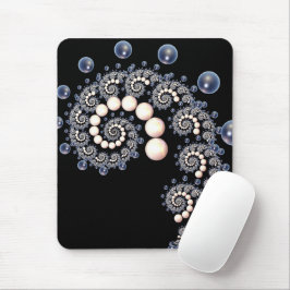 Elfenbein und Blue Pearl Spiral Mouse Pad Mousepad