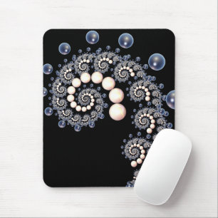 Elfenbein und Blue Pearl Spiral Mouse Pad Mousepad