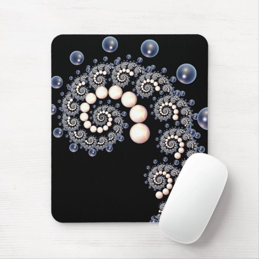Elfenbein und Blue Pearl Spiral Mouse Pad Mousepad (Mit Mouse)