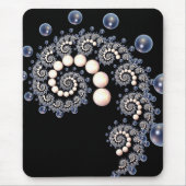 Elfenbein und Blue Pearl Spiral Mouse Pad Mousepad (Vorne)