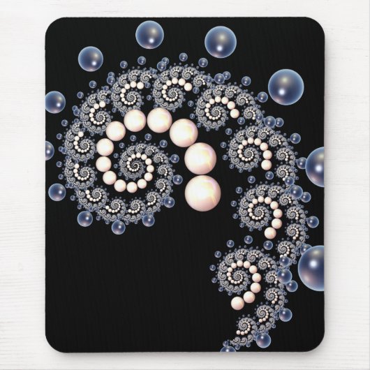 Elfenbein und Blue Pearl Spiral Mouse Pad Mousepad (Vorne)