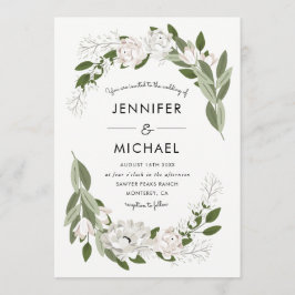 Elfenbein und Blush Wedding Sprigs Einladung