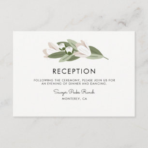 Elfenbein und Blush Wedding Sprigs Empfang Einladung