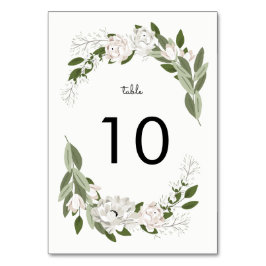 Elfenbein und Blush Wedding Sprigs Tischnummer