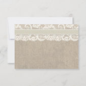 Elfenbein und Burlap Wedding retten das Datum Save The Date (Rückseite)