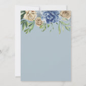 Elfenbein und Dusty Blue Floral Rustic Country Wed Einladung (Rückseite)