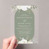 Elfenbein und Elfenbeinküche Elegante Blumenhochze Acryleinladungen (Insitu (Handheld))