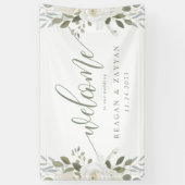 Elfenbein und Elfenbeinküche Elegante Blumenhochze Banner (Vertikal)