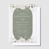 Elfenbein und Elfenbeinküche Elegante Blumenhochze Pergament Einladungen (Versetzt)