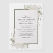 Elfenbein und Elfenbeinküste - elegante Blumengest Pergament Einladungen (Vorderseite)