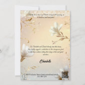 Elfenbein und Gold Brautparty mit Spitzen und Blum Einladung (Rückseite)