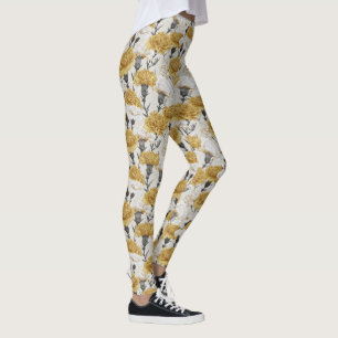 Elfenbein und Gold  Gewichtheben Nelke Ästhetik Leggings