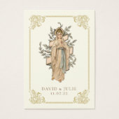 Elfenbein und Gold katholische Lourdes Hochzeitsge (Vorderseite)