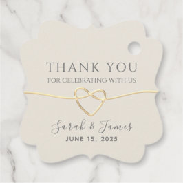 Elfenbein und Goldhochzeit Danke Geschenkanhänger