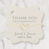 Elfenbein und Goldhochzeit Danke Geschenkanhänger (Vorderseite)