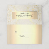 Elfenbein und Goldhochzeit-Platzkarte Platzkarte (Außenseite Aufgefaltet)