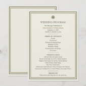 Elfenbein- und Goldpalmen-Hochzeitsprogramm Programm (Vorne/Hinten)