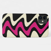 Elfenbein und Hot Pink Wavy Stripes Case-Mate iPhone Hülle (Rückseite (Horizontal))