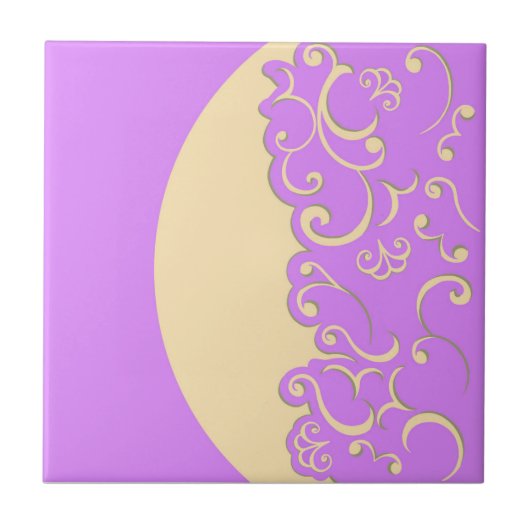 Elfenbein und Lilac Fliese (Vorderseite)