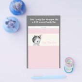 Elfenbein und Rosa Babydusche Bonbons Bar Wrapper Flyer (Einzeln)