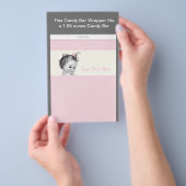 Elfenbein und Rosa Babydusche Bonbons Bar Wrapper Flyer (Handgriff)