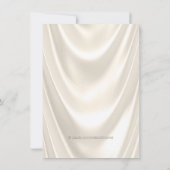 Elfenbein und Rosa Kreuz Erster Kommune Satin Einladung (Rückseite)