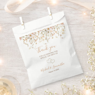 Elfenbein- und Rosé-Wildblumenhochzeit Geschenktütchen