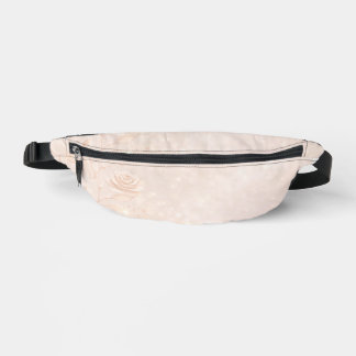 Elfenbein- und Roségold-Akzente Blumen AI-Kunst  Bauchtasche