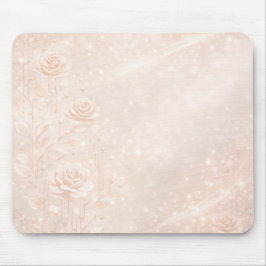 Elfenbein- und Roségold-Akzente Blumen AI-Kunst Mousepad