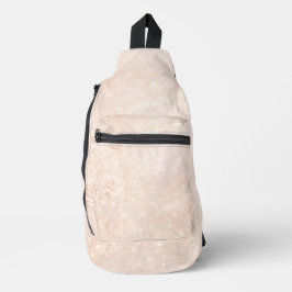 Elfenbein- und Roségold-Akzente Florals AI-Kunst  Crossbody Bag