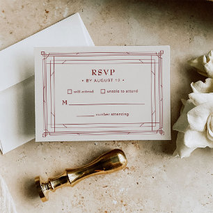 Elfenbein und Rot Elegante Hochzeit zur Weihnach RSVP Karte