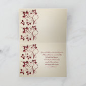 Elfenbein und Rotwein danken Ihnen zu kardieren Dankeskarte (Innenseite)