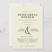 Elfenbein und Schwarz | Elegantes Abendessen mit V Einladung (Vorderseite)