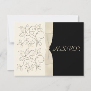 Elfenbein und schwarze R.S.V.P. Karten-Alternative RSVP Karte