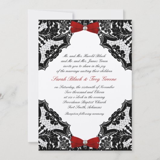 Elfenbein-und Spitze-Hochzeits-Einladung Einladung (Vorderseite)