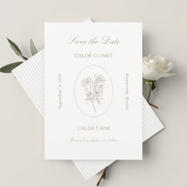 Elfenbein und Taupe | Botanische Streifen-Flatcard