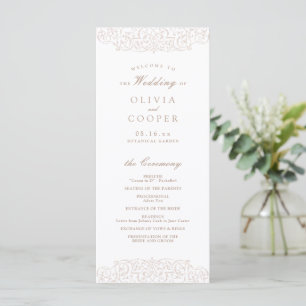Elfenbein Vintage Zierrahmen Klassische Hochzeit Programm