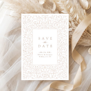 Elfenbein Vintage Zierrahmen Klassische Hochzeit Save The Date