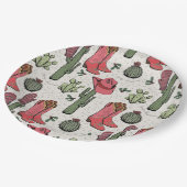 Elfenbein Western Xmas Cowgirl Boots Howdy Weihnac Pappteller (Schrägansicht)